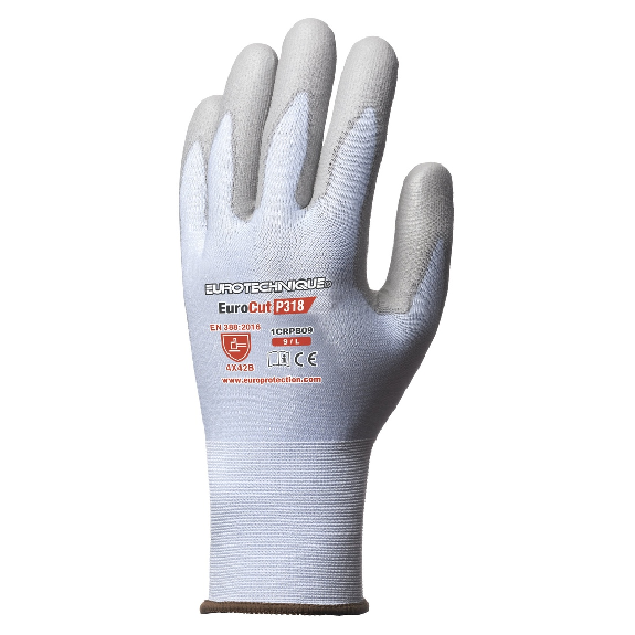 Coverguard - Gant anti-coupure bleu enduit PU EUROCUT P318 (Pack de 5) Coverguard - Gant anti-coupure bleu enduit PU EUROCUT P318 (Pack de 5)-Lire la description