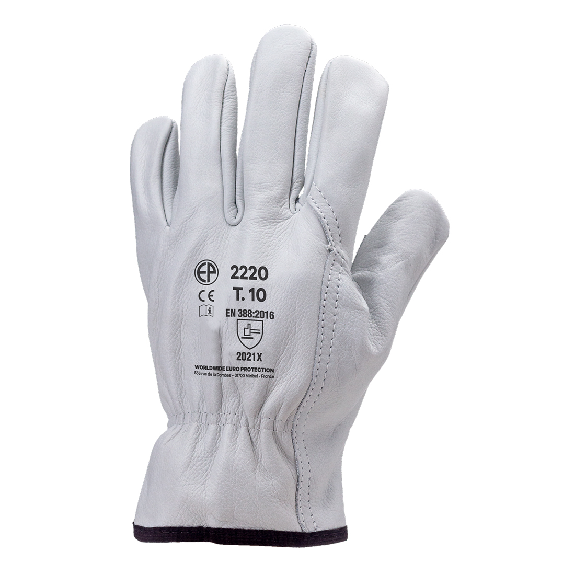 Coverguard - Gant de maîtrise blanc en cuir tout fleur de vachette standard EUROSTRONG 2220 (Pack de 10) Coverguard - Gant de maîtrise blanc en cuir tout fleur de vachette standard EUROSTRONG 2220 (Pack de 10)-Lire la description