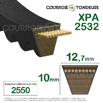 Courroie trapézoidale crantée Conti V FO BP XPA2532 Ld-Lire la description