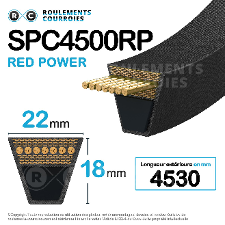 Courroie trapézoidale lisse Red Power 3 SPC4500 Ld-Lire la description
