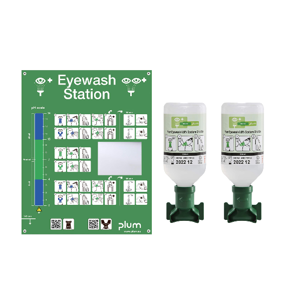 Station de douche oculaire 2 flacons 500 ml-Lire la description