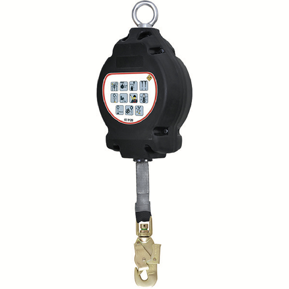 Coverguard - Anti-chute à rappel automatique sangle de 6m avec connecteur automatique en acier-Lire la description