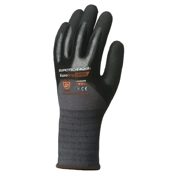 Coverguard - Gant de protection manutention noir enduit nitrile EUROLITE 15N505 (Pack de 10) Coverguard - Gant de protection manutention noir enduit nitrile EUROLITE 15N505 (Pack de 10)-Lire la description