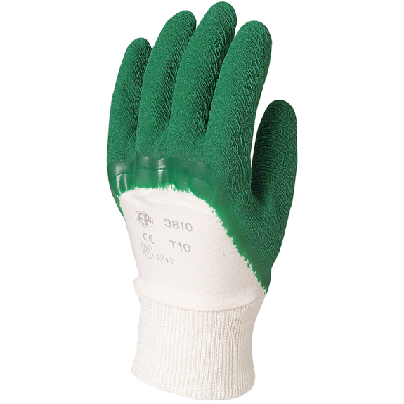 Coverguard - Gant de protection vert manutention en latex crêpé de qualité supérieure EUROSTRONG 3810 (Pack de 12) Coverguard - Gant de protection vert manutention en latex crêpé de qualité supérieure EUROSTRONG 3810 (Pack de 12)-Lire la description