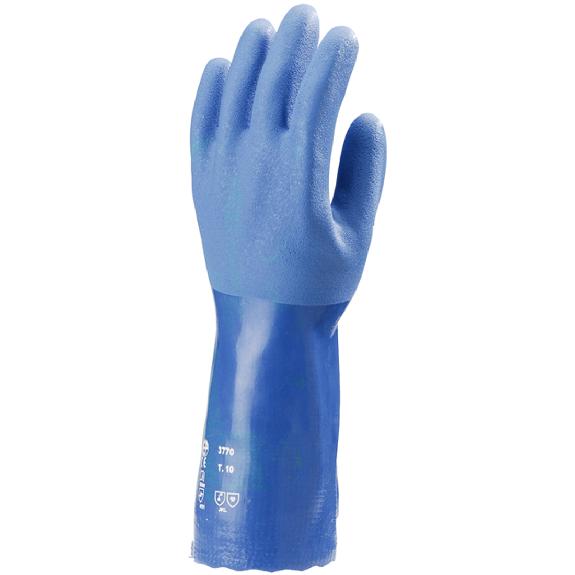 Coverguard - Gant de protection chimique bleu en PVC EUROCHEM 3770 (Pack de 10) Coverguard - Gant de protection chimique bleu en PVC EUROCHEM 3770 (Pack de 10)-Lire la description