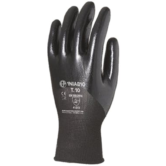 Coverguard - Gant de protection manutention noir en nitrile EUROLITE 1NIAB (Pack de 12)-Lire la description
