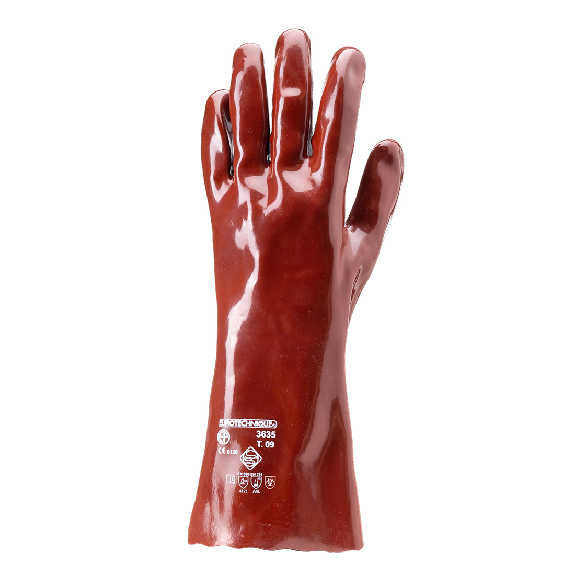 Coverguard - Gant de protection chimique rouge 36cm en coton enduit PVC EUROCHEM 3636 (Pack de 10) Coverguard - Gant de protection chimique rouge 36cm en coton enduit PVC EUROCHEM 3636 (Pack de 10)-Lire la description