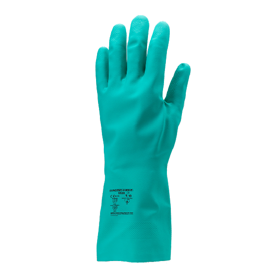 Coverguard - Gant de protection chimique vert en nitrile 5500 PREM'S épaisseur 0.38 EUROCHEM N5520 (Pack de 10)-Lire la description