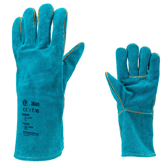 Coverguard - Gant anti-chaleur vert croûte de vachette EUROWELD 2630 (Pack de 12)-Lire la description