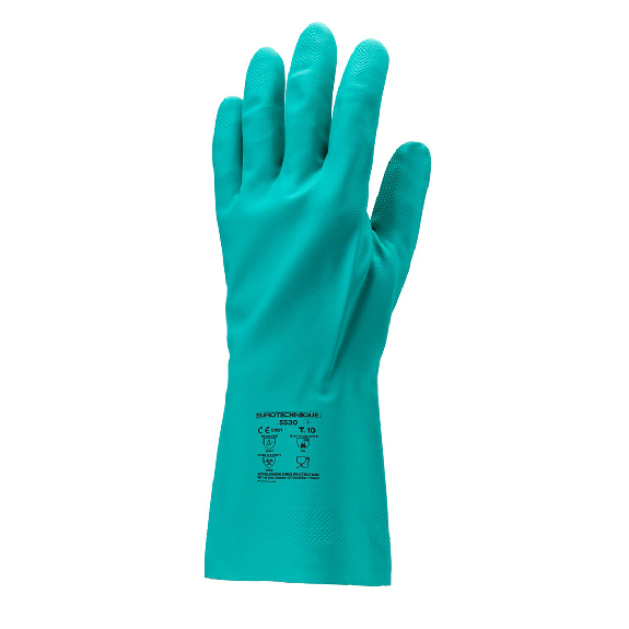 Coverguard - Gant de protection chimique vert en nitrile plus 5500 épaisseur 0.46 EUROCHEM N5530 (Pack de 10)-Beschreibung lesen