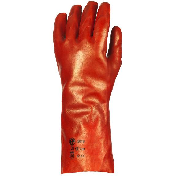 Coverguard - Gant de protection manutention rouge 36cm en polyester enduit PVC EUROSTRONG 3620 (Pack de 10)-Lire la description