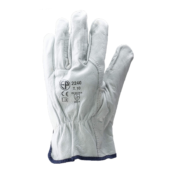 Coverguard - Gant de maîtrise blanc en cuir tout fleur de buffle standard EUROSTRONG 2240 (Pack de 10)-Lire la description