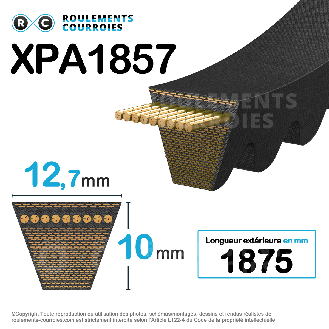 Courroie trapézoidale crantée Conti V FO PIONEER XPA1857 Ld-Lire la description