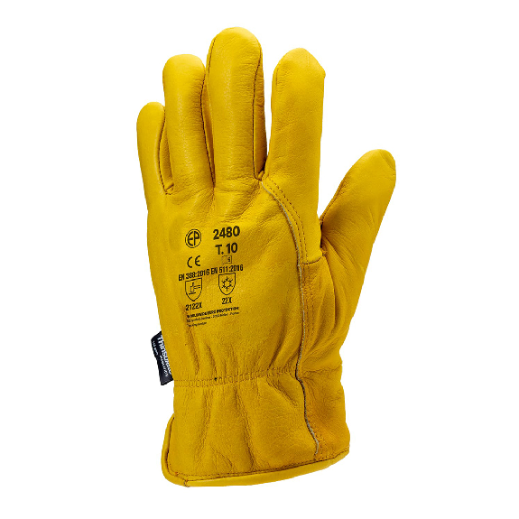 Coverguard - Gant anti-froid jaune fleur de vachette EUROWINTER ALASKA (Pack de 12)-Lire la description