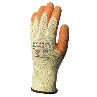 Coverguard - Gant de protection manutention orange bleu latex adhérisé EUROSTRONG 10L800 (Pack de 10)-Lire la description