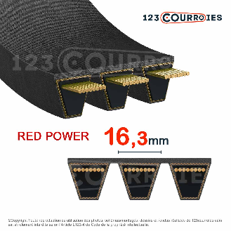 Courroie KB Kraftband Red Power 3 5-SPB2500RP-Lire la description