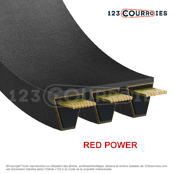 Courroie KB Kraftband Red Power 3 5-SPB2500RP-Lire la description