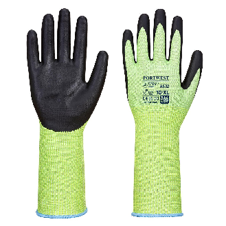 Portwest - Gants anti-coupure de niveau D coupe verte longue poignet-Lire la description