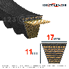 Courroie trapézoidale crantée Conti V FO BX66 17 x 1681 Li / 1721 Ld