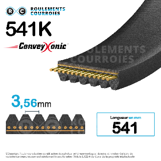 Courroie Conveyxonic 6PK541-Lire la description