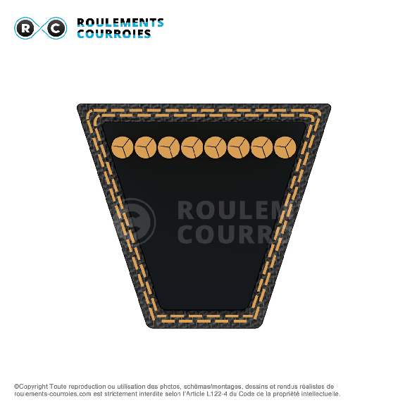 Courroie trapézoidale lisse Texrope S84 D96 / 32 002551/32 x 2425 Li-Lire la description