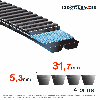Courroie trapézoïdale polyuréthane Banflex 4-7MS1180