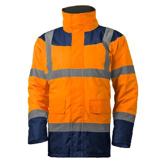 Coverguard - Parka HV matelassée orange bleu marine KETA-Lire la description