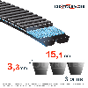 Courroie trapézoïdale polyuréthane Polyflex 5M775/3
