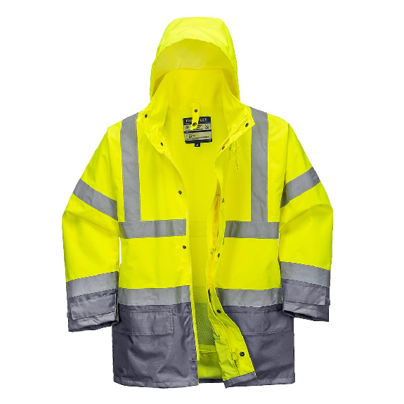 Portwest - Parka bicolore Executive 5 en 1 HV - S768 Portwest - Parka bicolore Executive 5 en 1 HV - S768-Lire la description