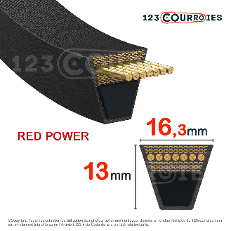 Courroie trapézoidale lisse Red Power 3 SPB2800 Ld-Lire la description
