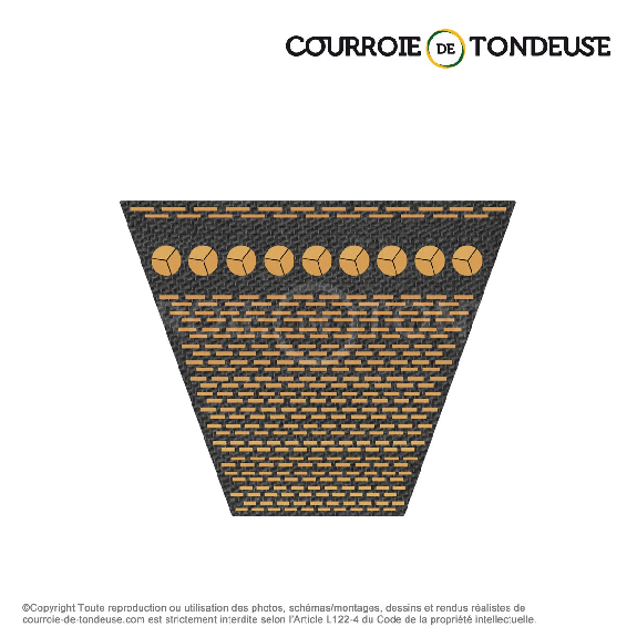 Courroie trapézoidale crantée Gold Label BX 2911 Ld / 17 x 2871 Li-Lire la description