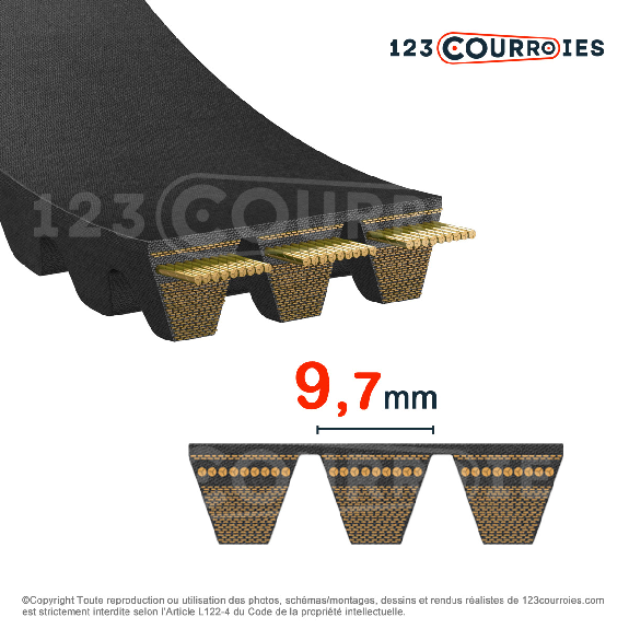 Courroie Quad Power 4 Powerband 2-XPZ1320-Lire la description