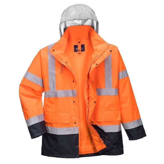Portwest - Parka bicolore contrastée Trafic 4 en 1 HV - S471 Portwest - Parka bicolore contrastée Trafic 4 en 1 HV - S471-Lire la description