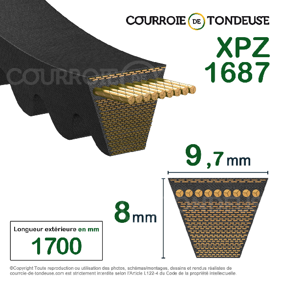 Courroie trapézoidale crantée Conti V FO PIONEER XPZ1687 Ld / 3VX666-Lire la description