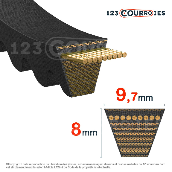 Courroie trapézoidale crantée Conti V FO PIONEER XPZ1687 Ld / 3VX666-Lire la description