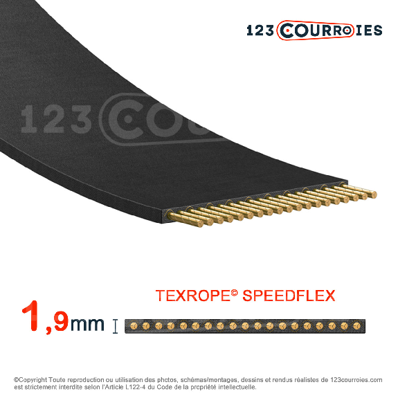 Courroie plate sans fin Speedflex T1-530-80-TEXROPE Courroie plate sans fin Speedflex T1-530-80-TEXROPE-Lire la description