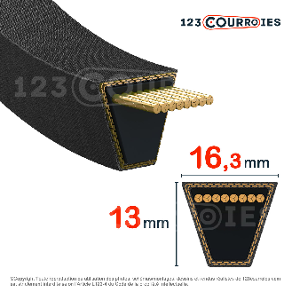 Courroie trapézoidale lisse Texrope VP2 SPB2720-Lire la description