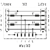 Coupleur en T M12B Mâle Droit 5p/Fem-Mâle Droit 5p Profibus Blindé