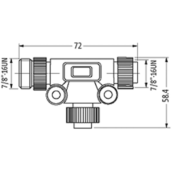 Coupleur en T 7/8'' Fem Droit 5p > Fem/Mâle Droit 5p Blindé-Lire la description