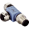 Coupleur en T M12 Mâle 5p / 2xM12 Fem 5p