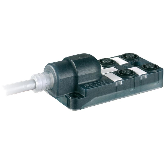 Répartiteur 4xM12 5p; Câble 10m PUR / PVC 8*0,34+3*0,75 UL/CSA-Lire la description