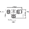 Coupleur en T M12 Mâle Droit 8p/2xM12 Fem Droit 8p
