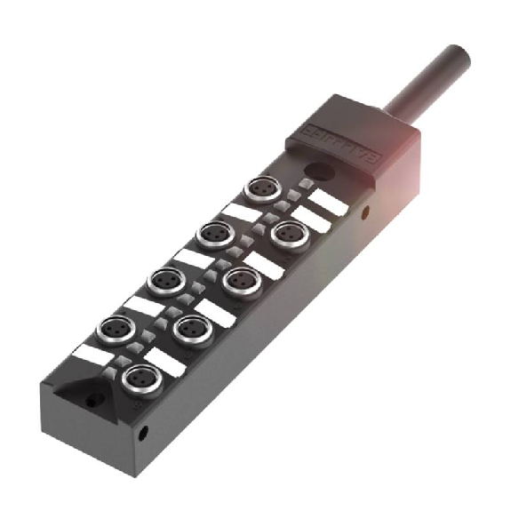 Répartiteur 8xM8 3p / Câble PUR Noir Cpc 5m-Lire la description