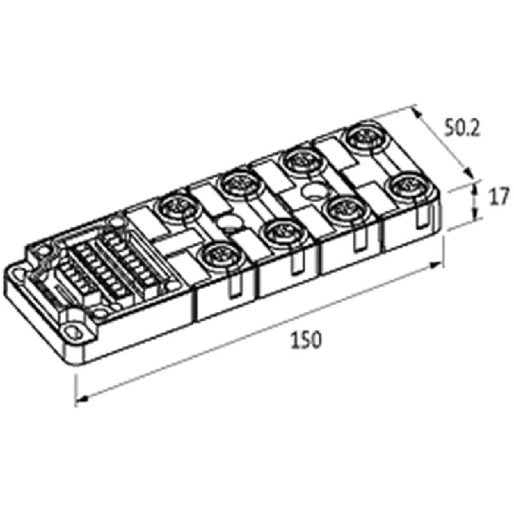Répartiteur 8xM12 5p sans LED; Sans câble préconfectionné-Lire la description
