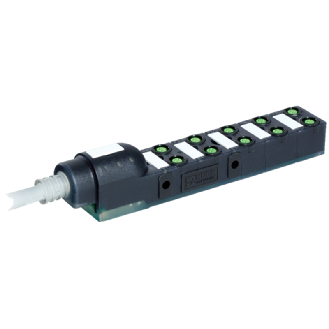 Répartiteur 10xM8 4p; Câble PUR 20x0,34+2x0,75 Noir Cpc, 5m-Lire la description