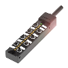 Répartiteur 8xM8 Fem 4p, PNP / Câble PUR Noir Cpc 25m
