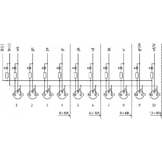 Répartiteur 4xM8 3p; Câble PUR UL/CSA 4x0,34+2x0,75, 15m-Lire la description