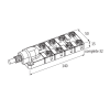 Répartiteur 8xM12 4p; Câble PUR/PVC UL/CSA 8*0,34+3*0,75, 30m
