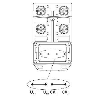 Répartiteur 4xM12 5p LED PNP; Bornes à vis-Lire la description