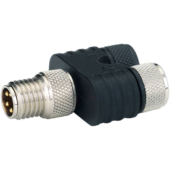 Coupleur en T Nano M08 Mâle 4p/2xM08 Fem 3p-Lire la description